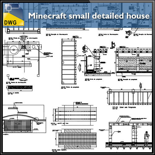 Minecraft small detailed house - CAD Design | Download CAD Drawings | AutoCAD Blocks | AutoCAD Symbols | CAD Drawings | Architecture Details│Landscape Details | See more about AutoCAD, Cad Drawing and Architecture Details