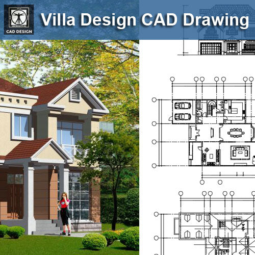 Villa Design CAD Drawings V15 - CAD Design | Download CAD Drawings | AutoCAD Blocks | AutoCAD Symbols | CAD Drawings | Architecture Details│Landscape Details | See more about AutoCAD, Cad Drawing and Architecture Details