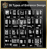 38 Types of Entrance Design - CAD Design | Download CAD Drawings | AutoCAD Blocks | AutoCAD Symbols | CAD Drawings | Architecture Details│Landscape Details | See more about AutoCAD, Cad Drawing and Architecture Details
