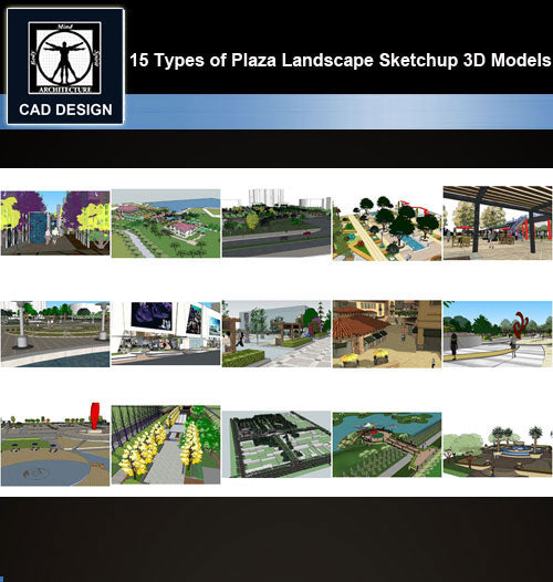 【Sketchup 3D Models】15 Types of Plaza Landscape Sketchup 3D Models  V.3 - CAD Design | Download CAD Drawings | AutoCAD Blocks | AutoCAD Symbols | CAD Drawings | Architecture Details│Landscape Details | See more about AutoCAD, Cad Drawing and Architecture Details