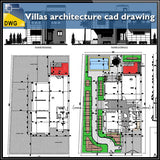 Villas architecture cad drawing and detail - CAD Design | Download CAD Drawings | AutoCAD Blocks | AutoCAD Symbols | CAD Drawings | Architecture Details│Landscape Details | See more about AutoCAD, Cad Drawing and Architecture Details