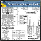 Perimeter wall section design drawing - CAD Design | Download CAD Drawings | AutoCAD Blocks | AutoCAD Symbols | CAD Drawings | Architecture Details│Landscape Details | See more about AutoCAD, Cad Drawing and Architecture Details