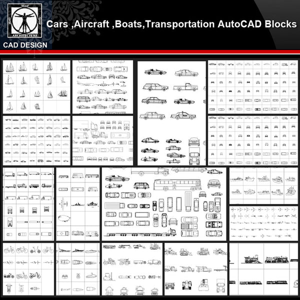 ★【Cars,Aircraft,Boats,Transportation Autocad Blocks Collections】All kinds of Transportation CAD Blocks - CAD Design | Download CAD Drawings | AutoCAD Blocks | AutoCAD Symbols | CAD Drawings | Architecture Details│Landscape Details | See more about AutoCAD, Cad Drawing and Architecture Details