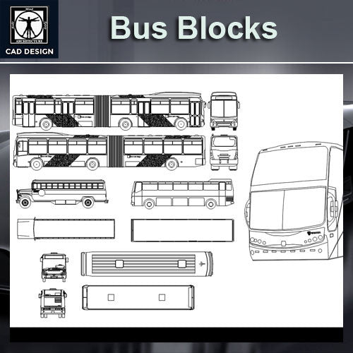 Bus Blocks - CAD Design | Download CAD Drawings | AutoCAD Blocks | AutoCAD Symbols | CAD Drawings | Architecture Details│Landscape Details | See more about AutoCAD, Cad Drawing and Architecture Details