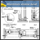 Aluminium window detail and drawing in autocad dwg files - CAD Design | Download CAD Drawings | AutoCAD Blocks | AutoCAD Symbols | CAD Drawings | Architecture Details│Landscape Details | See more about AutoCAD, Cad Drawing and Architecture Details