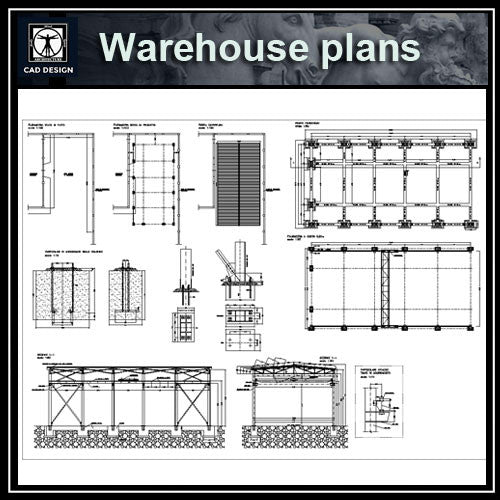 Warehouse plans - CAD Design | Download CAD Drawings | AutoCAD Blocks | AutoCAD Symbols | CAD Drawings | Architecture Details│Landscape Details | See more about AutoCAD, Cad Drawing and Architecture Details