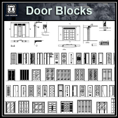 Door design blocks 1 - CAD Design | Download CAD Drawings | AutoCAD Blocks | AutoCAD Symbols | CAD Drawings | Architecture Details│Landscape Details | See more about AutoCAD, Cad Drawing and Architecture Details