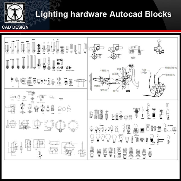 【 Lighting Hardware  Autocad Blocks】-All kinds of Lighting Hardware Autocad Blocks Collection - CAD Design | Download CAD Drawings | AutoCAD Blocks | AutoCAD Symbols | CAD Drawings | Architecture Details│Landscape Details | See more about AutoCAD, Cad Drawing and Architecture Details