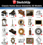 【Sketchup 3D Models】32 Types of Home Decor Elements Sketchup models V.3 - CAD Design | Download CAD Drawings | AutoCAD Blocks | AutoCAD Symbols | CAD Drawings | Architecture Details│Landscape Details | See more about AutoCAD, Cad Drawing and Architecture Details