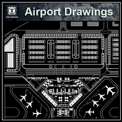 Airport Cad Drawings 1 - CAD Design | Download CAD Drawings | AutoCAD Blocks | AutoCAD Symbols | CAD Drawings | Architecture Details│Landscape Details | See more about AutoCAD, Cad Drawing and Architecture Details