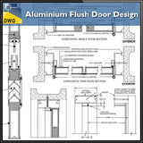 Aluminium Flush Door Design - CAD Design | Download CAD Drawings | AutoCAD Blocks | AutoCAD Symbols | CAD Drawings | Architecture Details│Landscape Details | See more about AutoCAD, Cad Drawing and Architecture Details