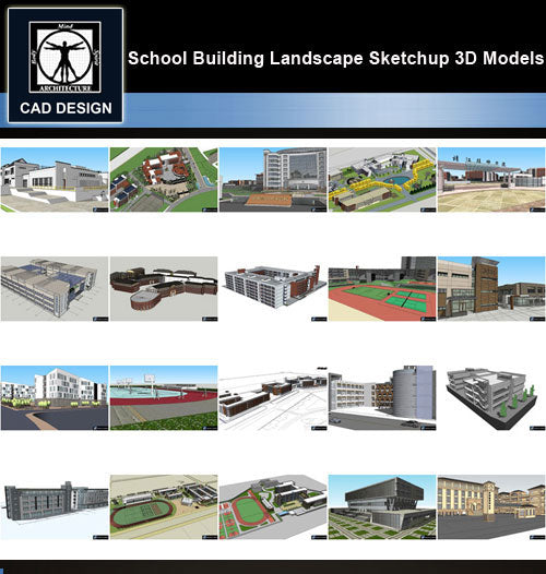 【Sketchup 3D Models】20 Types of School Design Sketchup 3D Models  V.6 - CAD Design | Download CAD Drawings | AutoCAD Blocks | AutoCAD Symbols | CAD Drawings | Architecture Details│Landscape Details | See more about AutoCAD, Cad Drawing and Architecture Details