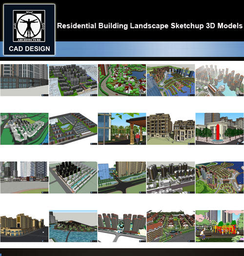 【Sketchup 3D Models】20 Types of Residential Building Landscape Sketchup 3D Models  V.6 - CAD Design | Download CAD Drawings | AutoCAD Blocks | AutoCAD Symbols | CAD Drawings | Architecture Details│Landscape Details | See more about AutoCAD, Cad Drawing and Architecture Details