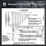 Free CAD Details-Standard Residential Deck Detail - CAD Design | Download CAD Drawings | AutoCAD Blocks | AutoCAD Symbols | CAD Drawings | Architecture Details│Landscape Details | See more about AutoCAD, Cad Drawing and Architecture Details