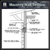 Free CAD Details-Masonry Wall Section - CAD Design | Download CAD Drawings | AutoCAD Blocks | AutoCAD Symbols | CAD Drawings | Architecture Details│Landscape Details | See more about AutoCAD, Cad Drawing and Architecture Details