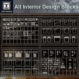 All Interior Design Blocks 5 - CAD Design | Download CAD Drawings | AutoCAD Blocks | AutoCAD Symbols | CAD Drawings | Architecture Details│Landscape Details | See more about AutoCAD, Cad Drawing and Architecture Details