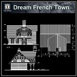 Dream French Town drawings - CAD Design | Download CAD Drawings | AutoCAD Blocks | AutoCAD Symbols | CAD Drawings | Architecture Details│Landscape Details | See more about AutoCAD, Cad Drawing and Architecture Details