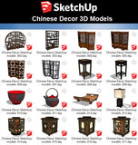 【Sketchup 3D Models】44 Types of Chinese Decor Elements Sketchup models V.1 - CAD Design | Download CAD Drawings | AutoCAD Blocks | AutoCAD Symbols | CAD Drawings | Architecture Details│Landscape Details | See more about AutoCAD, Cad Drawing and Architecture Details