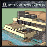 Sketchup 3D Architecture models-  Fallingwater-Frank Lloyd Wright - CAD Design | Download CAD Drawings | AutoCAD Blocks | AutoCAD Symbols | CAD Drawings | Architecture Details│Landscape Details | See more about AutoCAD, Cad Drawing and Architecture Details