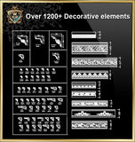 Over 1200+ Decorative Elements,Skirting Board,Corner Post,Neoclassicism Decor,Baroque,Rococo,Door Trim - CAD Design | Download CAD Drawings | AutoCAD Blocks | AutoCAD Symbols | CAD Drawings | Architecture Details│Landscape Details | See more about AutoCAD, Cad Drawing and Architecture Details
