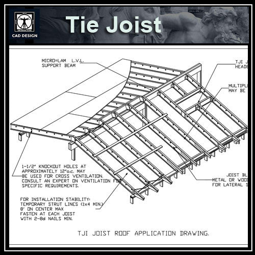 CAD Details Collection-Tie Joist - CAD Design | Download CAD Drawings | AutoCAD Blocks | AutoCAD Symbols | CAD Drawings | Architecture Details│Landscape Details | See more about AutoCAD, Cad Drawing and Architecture Details