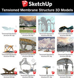 【Sketchup 3D Models】20 Types of Tensioned Membrane Structure Sketchup Models V.3 - CAD Design | Download CAD Drawings | AutoCAD Blocks | AutoCAD Symbols | CAD Drawings | Architecture Details│Landscape Details | See more about AutoCAD, Cad Drawing and Architecture Details