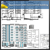 Apartment with commercial building - CAD Design | Download CAD Drawings | AutoCAD Blocks | AutoCAD Symbols | CAD Drawings | Architecture Details│Landscape Details | See more about AutoCAD, Cad Drawing and Architecture Details