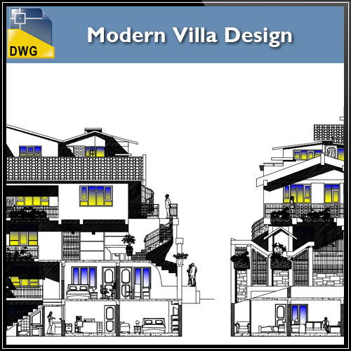 Modern Villa Design - CAD Design | Download CAD Drawings | AutoCAD Blocks | AutoCAD Symbols | CAD Drawings | Architecture Details│Landscape Details | See more about AutoCAD, Cad Drawing and Architecture Details
