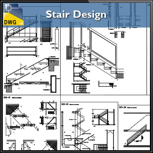 Stair Design - CAD Design | Download CAD Drawings | AutoCAD Blocks | AutoCAD Symbols | CAD Drawings | Architecture Details│Landscape Details | See more about AutoCAD, Cad Drawing and Architecture Details
