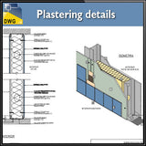 Plastering Details - CAD Design | Download CAD Drawings | AutoCAD Blocks | AutoCAD Symbols | CAD Drawings | Architecture Details│Landscape Details | See more about AutoCAD, Cad Drawing and Architecture Details