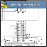 Rectangular footing pillars in diapason - CAD Design | Download CAD Drawings | AutoCAD Blocks | AutoCAD Symbols | CAD Drawings | Architecture Details│Landscape Details | See more about AutoCAD, Cad Drawing and Architecture Details