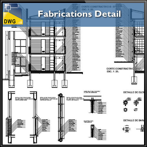 Free Fabrications detail autocad dwg files - CAD Design | Download CAD Drawings | AutoCAD Blocks | AutoCAD Symbols | CAD Drawings | Architecture Details│Landscape Details | See more about AutoCAD, Cad Drawing and Architecture Details