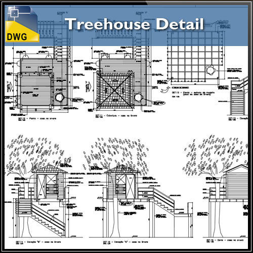 Free Treehouse Details - CAD Design | Download CAD Drawings | AutoCAD Blocks | AutoCAD Symbols | CAD Drawings | Architecture Details│Landscape Details | See more about AutoCAD, Cad Drawing and Architecture Details