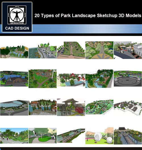 【Sketchup 3D Models】20 Types of Park Landscape Sketchup 3D Models  V.2 - CAD Design | Download CAD Drawings | AutoCAD Blocks | AutoCAD Symbols | CAD Drawings | Architecture Details│Landscape Details | See more about AutoCAD, Cad Drawing and Architecture Details