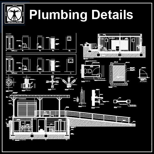 Plumbing Details - CAD Design | Download CAD Drawings | AutoCAD Blocks | AutoCAD Symbols | CAD Drawings | Architecture Details│Landscape Details | See more about AutoCAD, Cad Drawing and Architecture Details