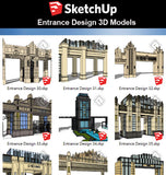 【Sketchup 3D Models】10 Types of European Entrance & Door 3D Models V.4 - CAD Design | Download CAD Drawings | AutoCAD Blocks | AutoCAD Symbols | CAD Drawings | Architecture Details│Landscape Details | See more about AutoCAD, Cad Drawing and Architecture Details