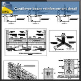 Cantilever beam reinforcement detail - CAD Design | Download CAD Drawings | AutoCAD Blocks | AutoCAD Symbols | CAD Drawings | Architecture Details│Landscape Details | See more about AutoCAD, Cad Drawing and Architecture Details