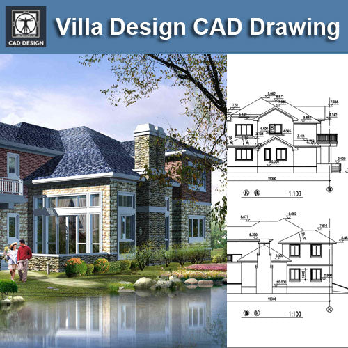 Villa Design CAD Drawings V10 - CAD Design | Download CAD Drawings | AutoCAD Blocks | AutoCAD Symbols | CAD Drawings | Architecture Details│Landscape Details | See more about AutoCAD, Cad Drawing and Architecture Details