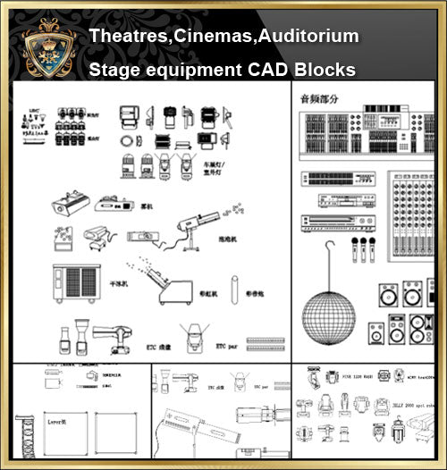 ★【Auditorium ,Cinema, Theaters CAD Blocks-Stage lighting,Stage sound system CAD Blocks】@Auditorium ,Cinema, Theaters CAD Blocks,Stage lighting,Stage sound system Autocad Blocks,Drawings,Details - CAD Design | Download CAD Drawings | AutoCAD Blocks | AutoCAD Symbols | CAD Drawings | Architecture Details│Landscape Details | See more about AutoCAD, Cad Drawing and Architecture Details