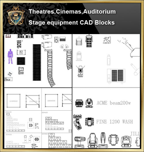 ★【Stage lighting,Stage sound system CAD Blocks-Auditorium ,Cinema, Theaters CAD Blocks】@Auditorium ,Cinema, Theaters CAD Blocks,Stage lighting,Stage sound system Autocad Blocks,Drawings,Details - CAD Design | Download CAD Drawings | AutoCAD Blocks | AutoCAD Symbols | CAD Drawings | Architecture Details│Landscape Details | See more about AutoCAD, Cad Drawing and Architecture Details