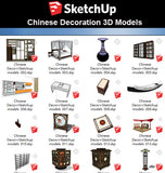 【Sketchup 3D Models】41 Types of Chinese Decor Elements  Sketchup models V.1 - CAD Design | Download CAD Drawings | AutoCAD Blocks | AutoCAD Symbols | CAD Drawings | Architecture Details│Landscape Details | See more about AutoCAD, Cad Drawing and Architecture Details