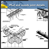 Mud and woods joint and constructions detail drawing - CAD Design | Download CAD Drawings | AutoCAD Blocks | AutoCAD Symbols | CAD Drawings | Architecture Details│Landscape Details | See more about AutoCAD, Cad Drawing and Architecture Details