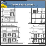 Town house details - CAD Design | Download CAD Drawings | AutoCAD Blocks | AutoCAD Symbols | CAD Drawings | Architecture Details│Landscape Details | See more about AutoCAD, Cad Drawing and Architecture Details