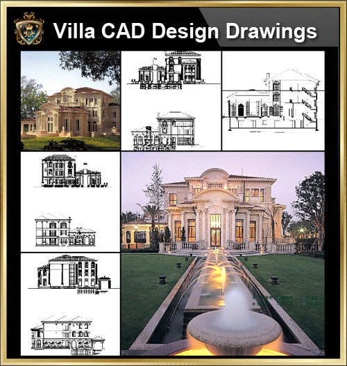 ★【Villa CAD Design,Details Project V.5-French Riviera Style】Chateau,Manor,Mansion,Villa@Autocad Blocks,Drawings,CAD Details,Elevation - CAD Design | Download CAD Drawings | AutoCAD Blocks | AutoCAD Symbols | CAD Drawings | Architecture Details│Landscape Details | See more about AutoCAD, Cad Drawing and Architecture Details