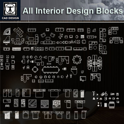 All Interior Design Blocks 8 - CAD Design | Download CAD Drawings | AutoCAD Blocks | AutoCAD Symbols | CAD Drawings | Architecture Details│Landscape Details | See more about AutoCAD, Cad Drawing and Architecture Details