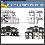 Modern Bungalows Design Plan - CAD Design | Download CAD Drawings | AutoCAD Blocks | AutoCAD Symbols | CAD Drawings | Architecture Details│Landscape Details | See more about AutoCAD, Cad Drawing and Architecture Details