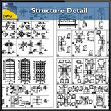 Structure Details Drawings - CAD Design | Download CAD Drawings | AutoCAD Blocks | AutoCAD Symbols | CAD Drawings | Architecture Details│Landscape Details | See more about AutoCAD, Cad Drawing and Architecture Details