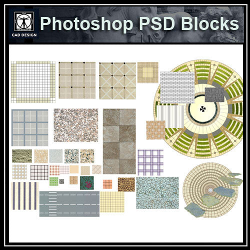 Photoshop PSD Paving Design Blocks 1 - CAD Design | Download CAD Drawings | AutoCAD Blocks | AutoCAD Symbols | CAD Drawings | Architecture Details│Landscape Details | See more about AutoCAD, Cad Drawing and Architecture Details