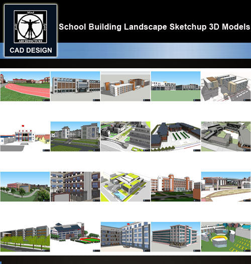 【Sketchup 3D Models】20 Types of School Design Sketchup 3D Models  V.1 - CAD Design | Download CAD Drawings | AutoCAD Blocks | AutoCAD Symbols | CAD Drawings | Architecture Details│Landscape Details | See more about AutoCAD, Cad Drawing and Architecture Details