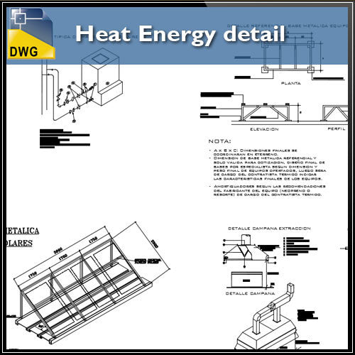 Heat Energy detail in autocad dwg files - CAD Design | Download CAD Drawings | AutoCAD Blocks | AutoCAD Symbols | CAD Drawings | Architecture Details│Landscape Details | See more about AutoCAD, Cad Drawing and Architecture Details